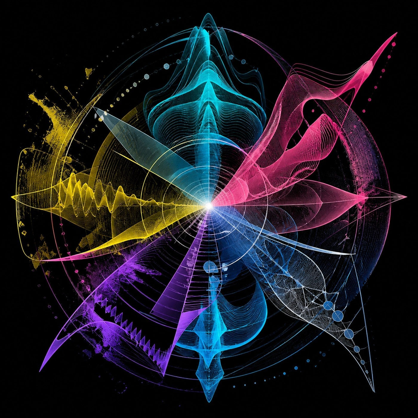 KOSVYRE psychedelic art posters with cosmic color and surreal distortion