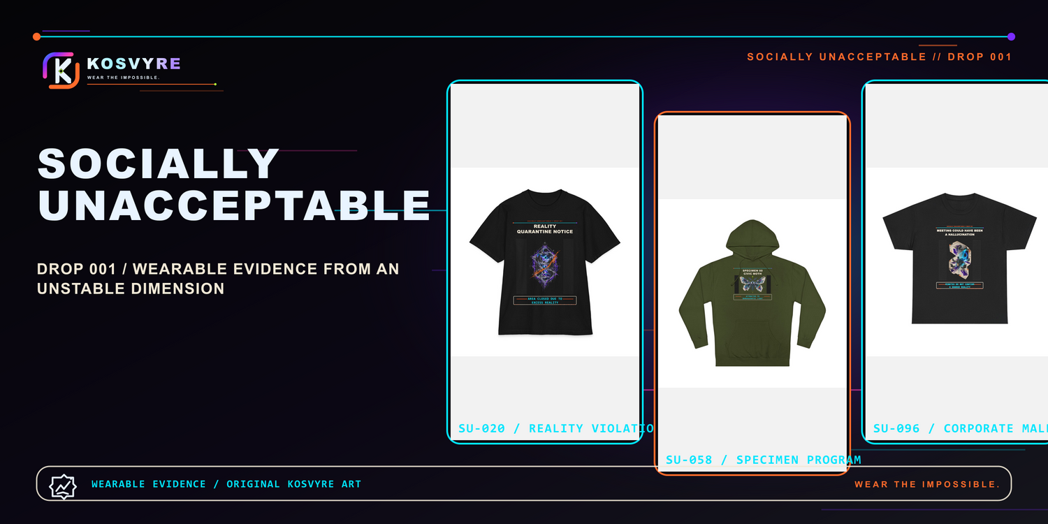 SOCIALLY UNACCEPTABLE DROP 001 wearable art collection by KOSVYRE
