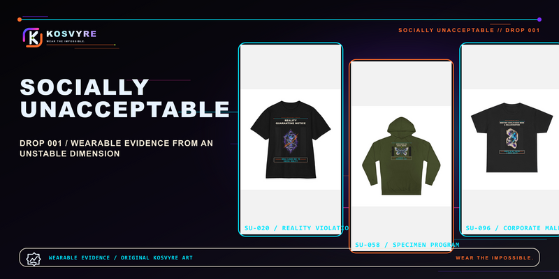 SOCIALLY UNACCEPTABLE DROP 001 wearable art collection by KOSVYRE