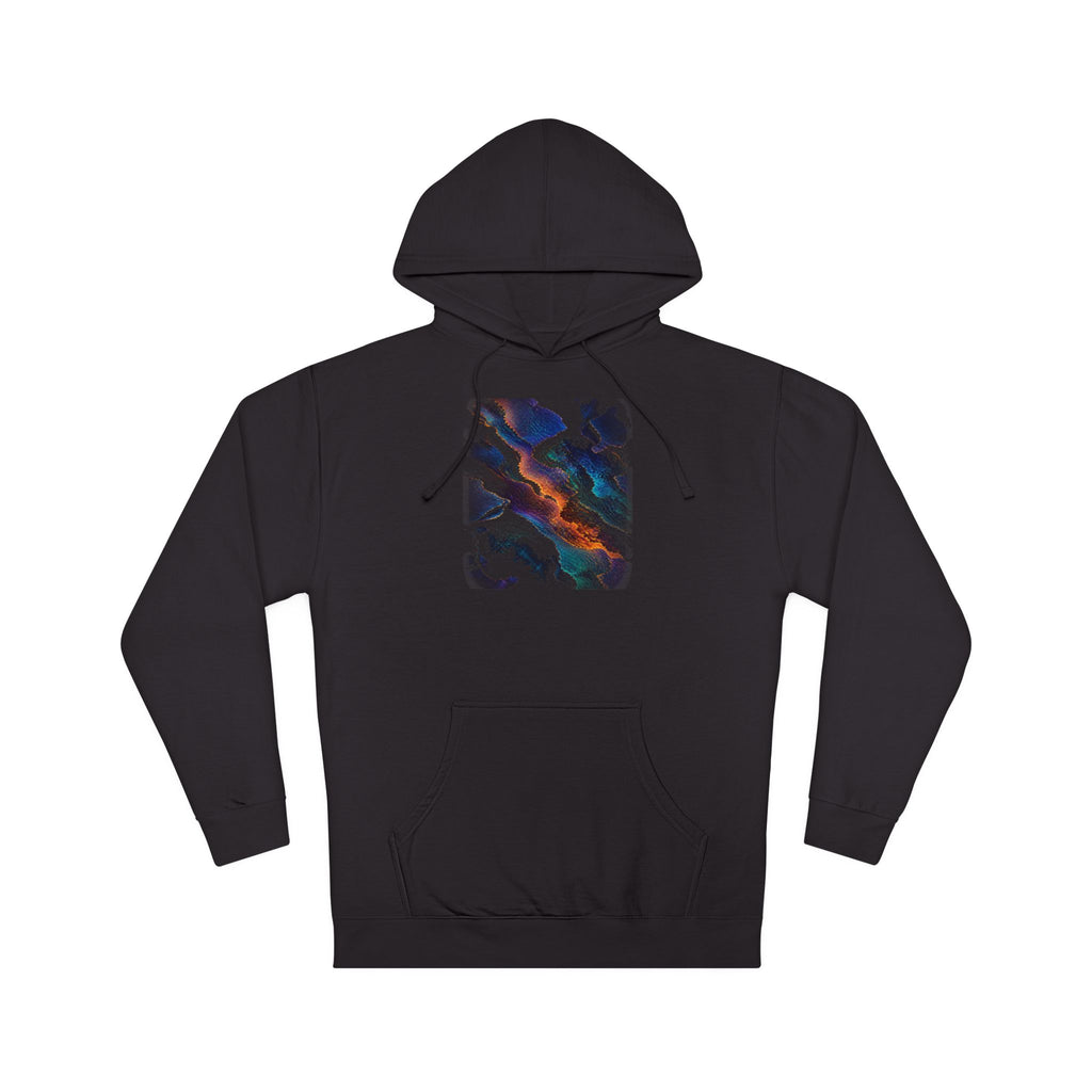 Radiant Cartographic Scar original KOSVYRE design on a black hoodie, product gallery view 7