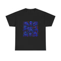 Blue Static Menagerie KOSVYRE graphic tee product mockup, front view