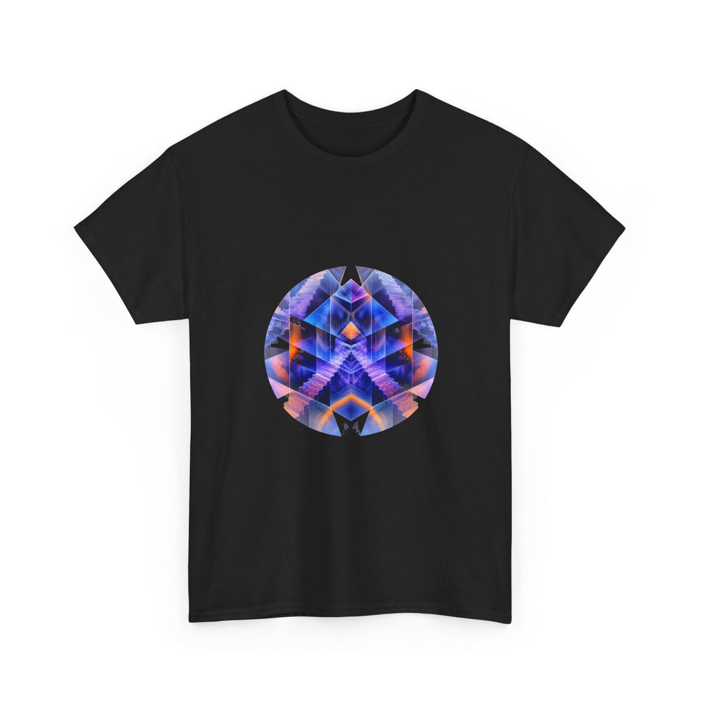 Cyan Monolith Choir KOSVYRE graphic tee product mockup, alternate front view