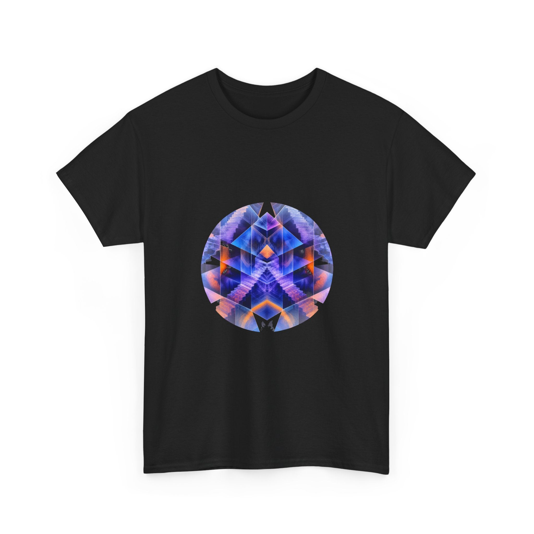 Cyan Monolith Choir KOSVYRE graphic tee product mockup, alternate front view
