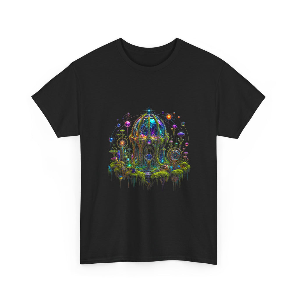Prism Moss Observatory KOSVYRE graphic tee product mockup, alternate front view