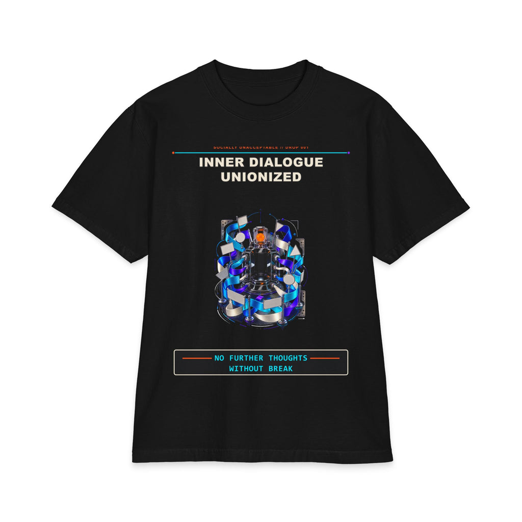 Inner Dialogue Unionized graphic tee by KOSVYRE in Black, front artwork view