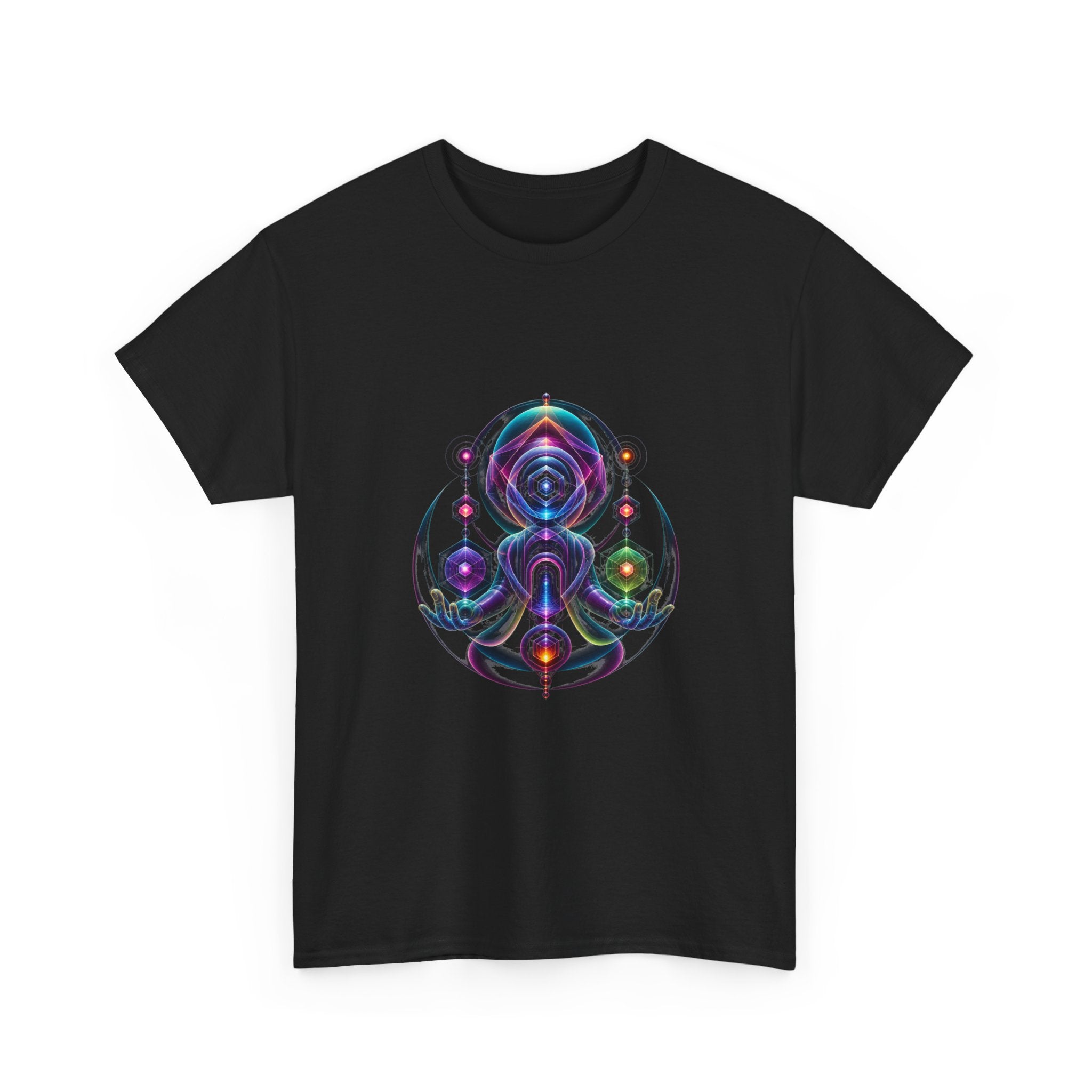 Oracle of Soft Geometry KOSVYRE graphic tee product mockup, detail view