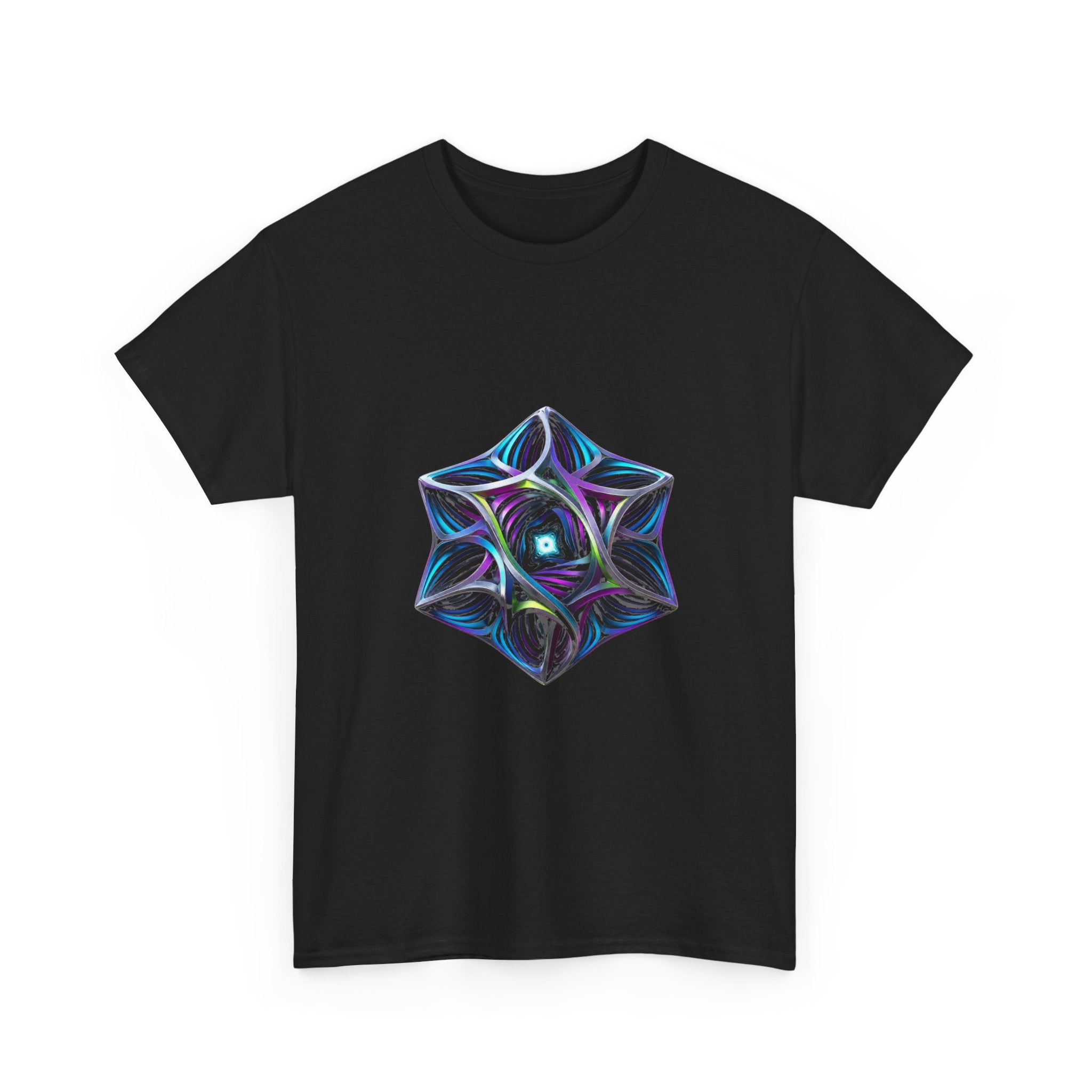Geometry That Breathes KOSVYRE graphic tee detail mockup