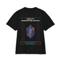 Reality Quarantine Notice graphic tee by KOSVYRE in Black, front view