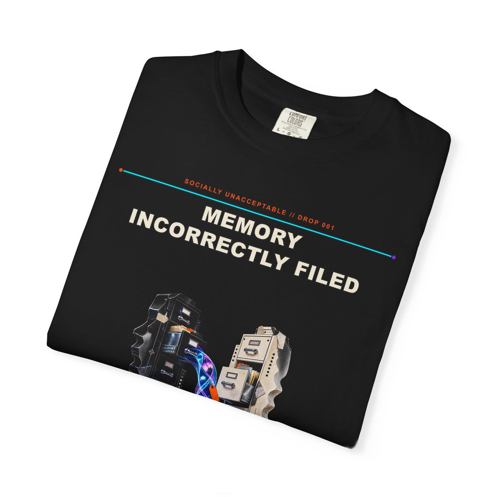 Memory Incorrectly Filed graphic tee by KOSVYRE in Black, other product view 1