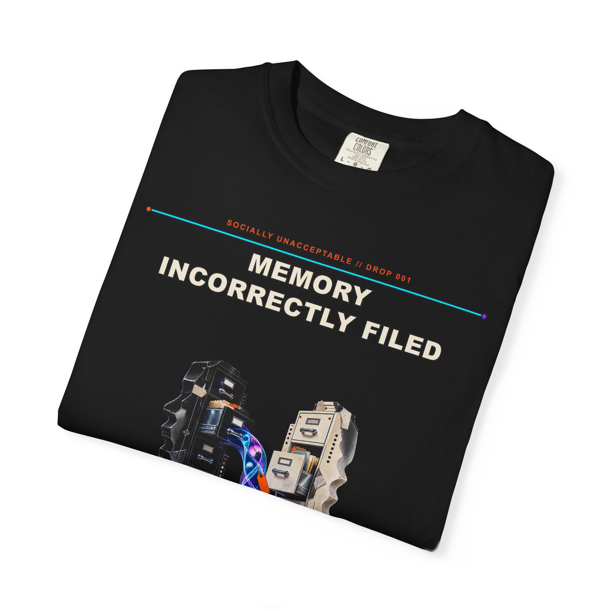 Memory Incorrectly Filed graphic tee by KOSVYRE in Black, other product view 1