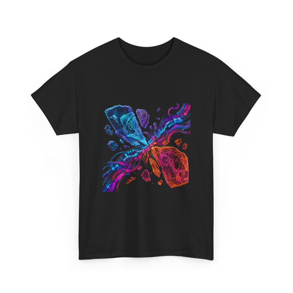 Hologram Fossil Exchange KOSVYRE graphic tee product mockup, alternate front view