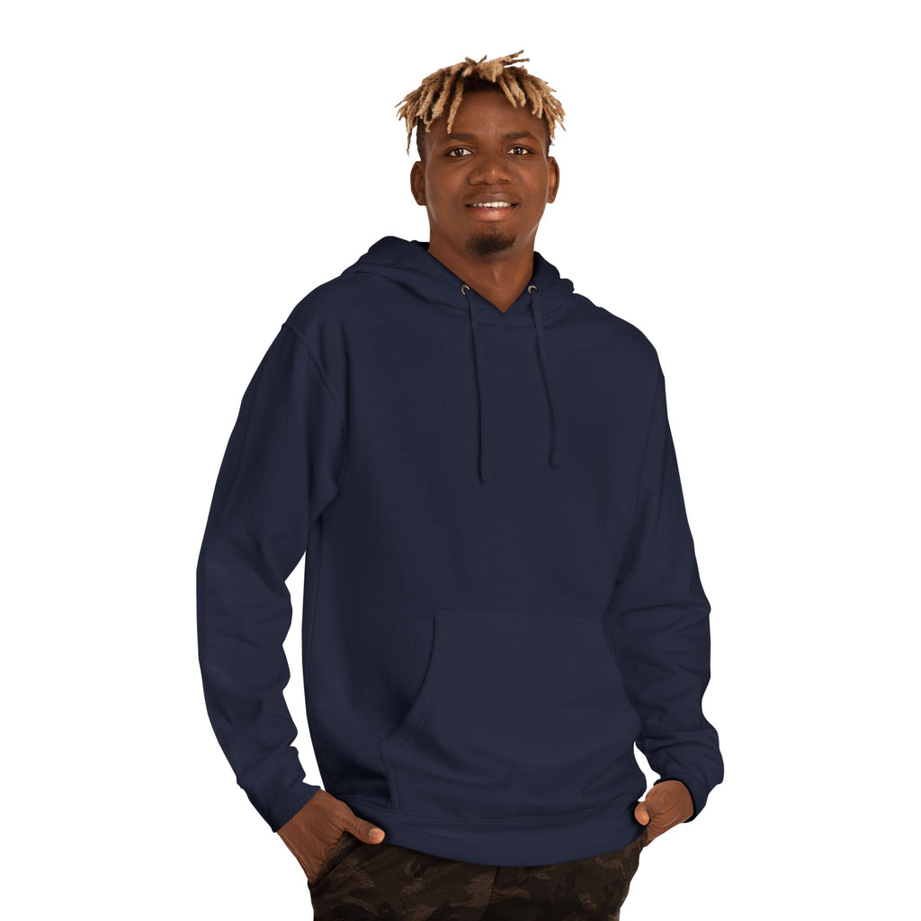 The Universe Has Denied Your Claim graphic hoodie by KOSVYRE in Classic Navy, front product view 2