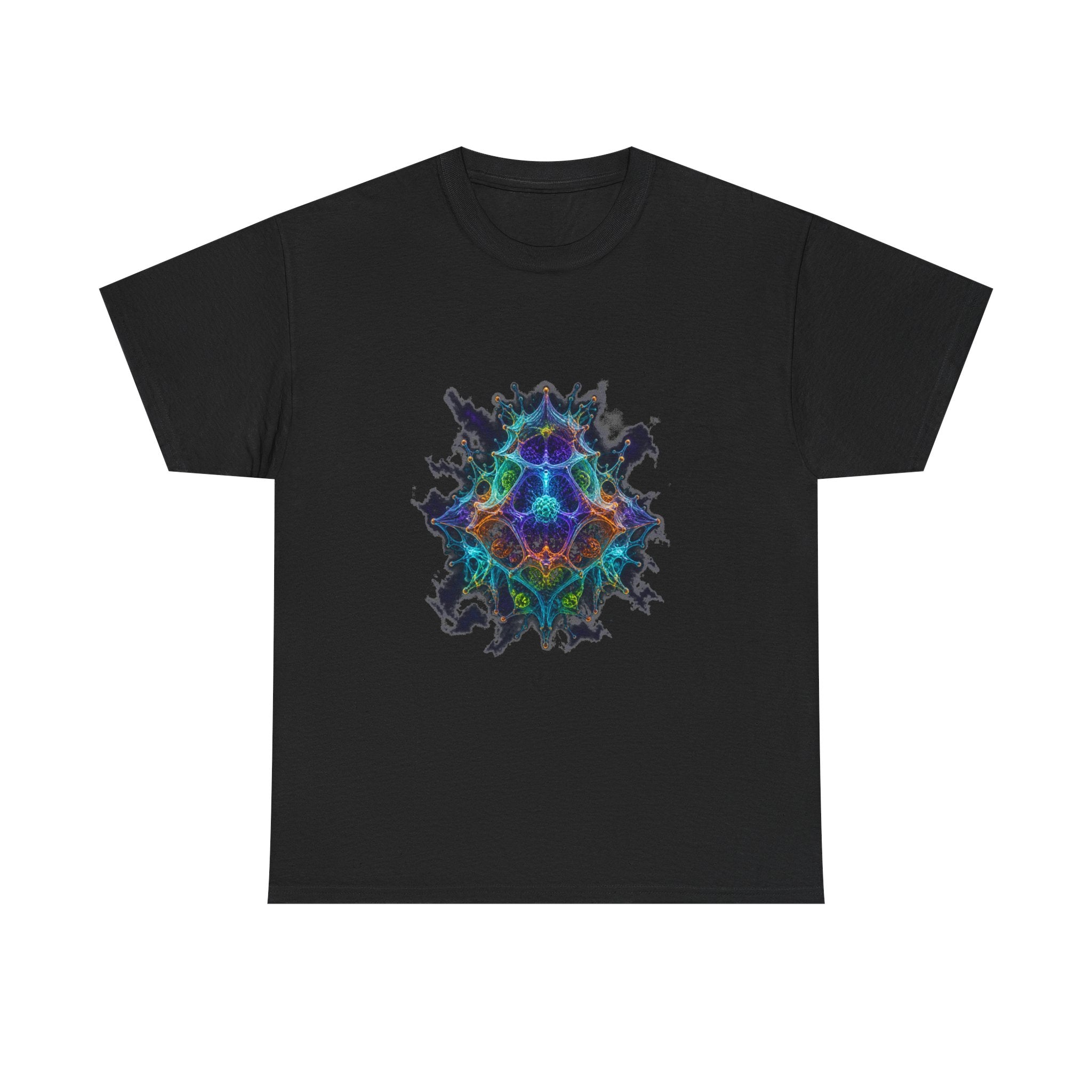 Molecular Mirage KOSVYRE graphic tee product mockup, front view