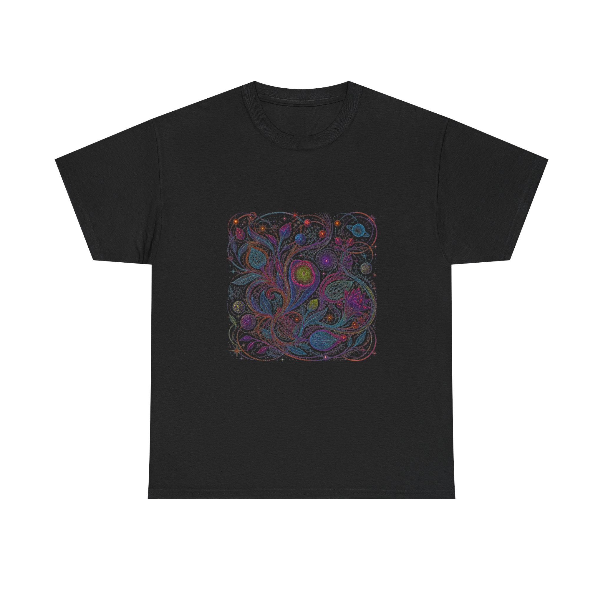 Astral Ink Tangle KOSVYRE graphic tee product mockup, front view