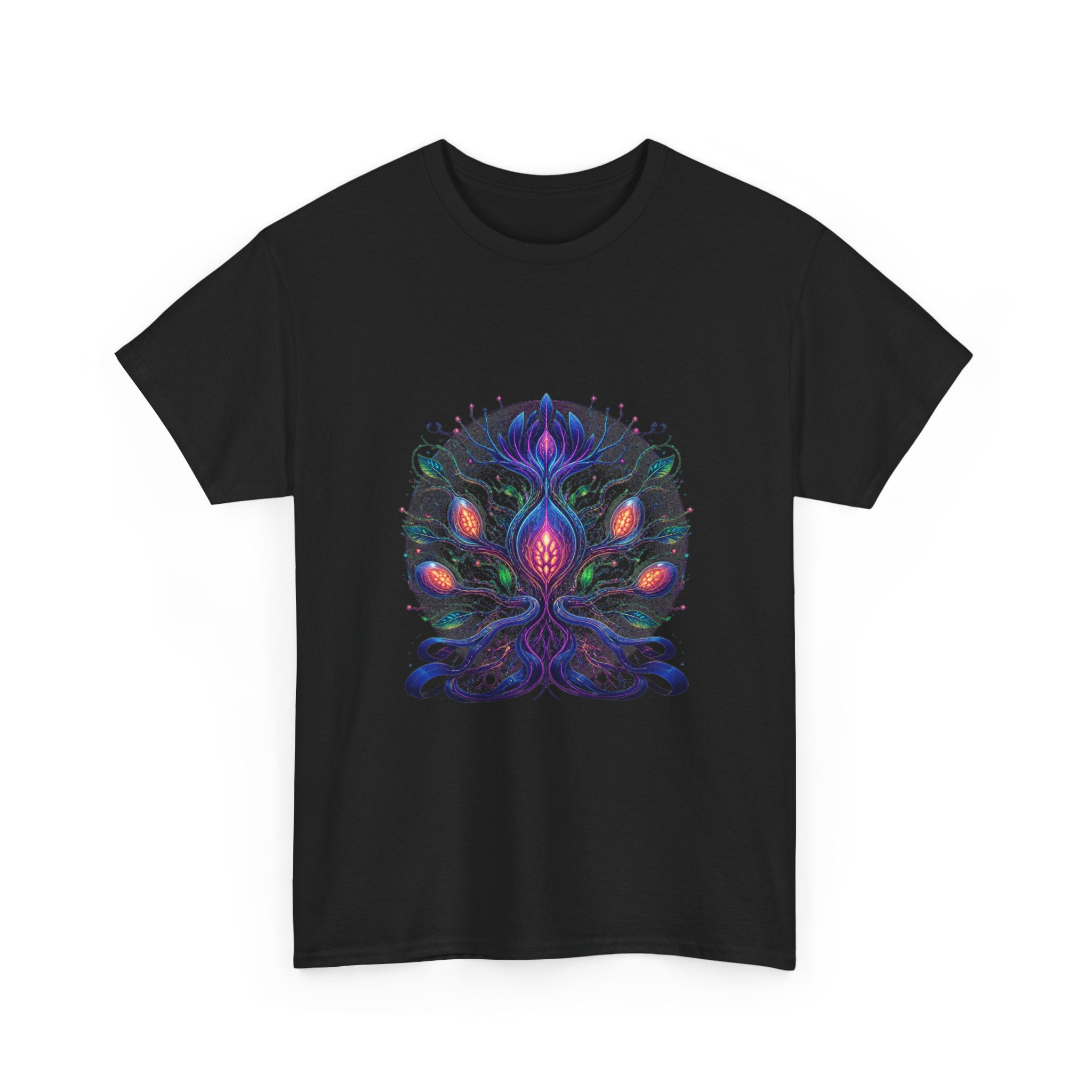 Alien Botanical Circuit KOSVYRE graphic tee product mockup, alternate view
