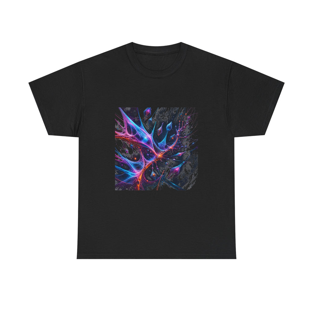 Null Meridian Bloom KOSVYRE graphic tee product mockup, front view
