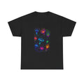 Blacklight Bloom Relay KOSVYRE graphic tee product mockup, front view