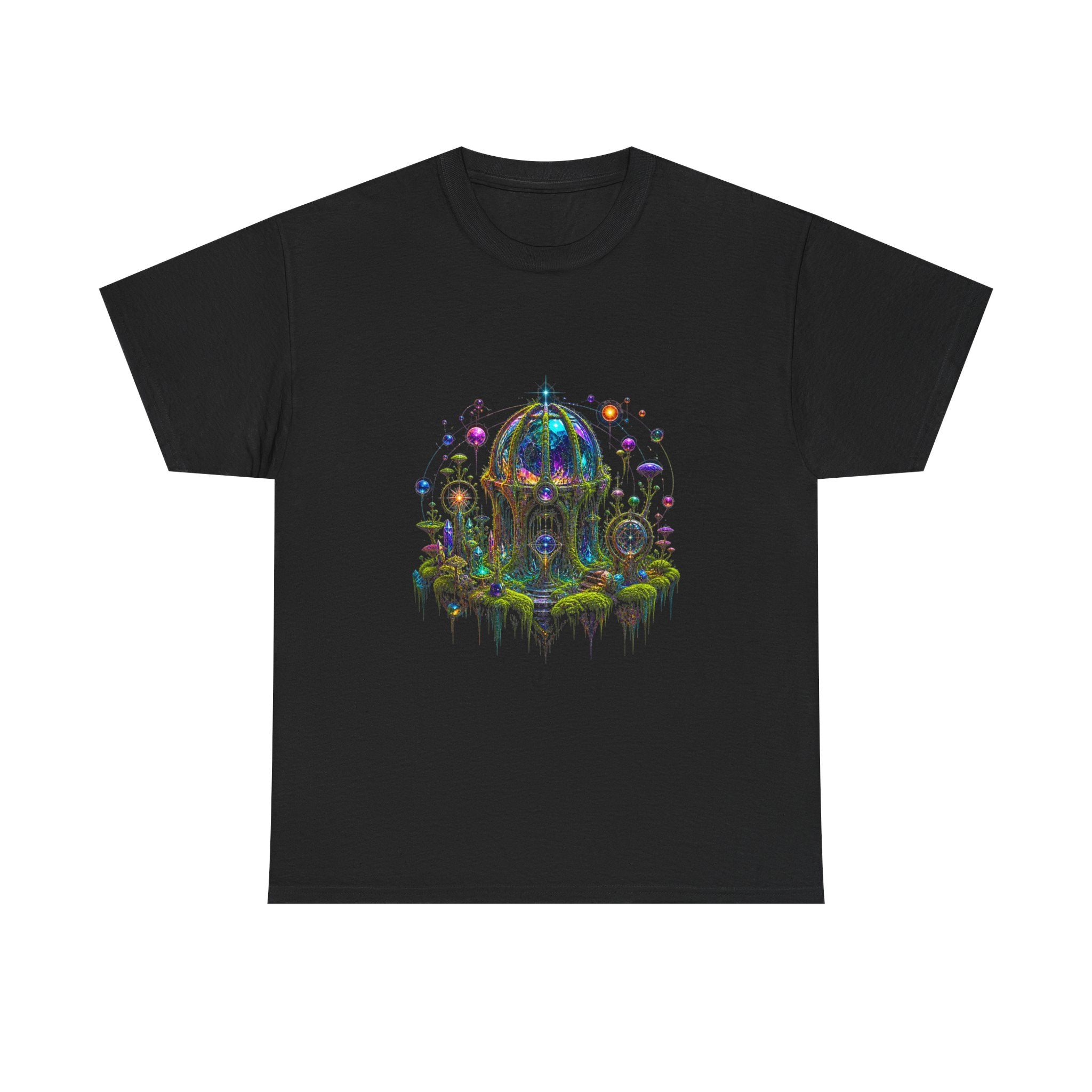 Prism Moss Observatory KOSVYRE graphic tee product mockup, front view