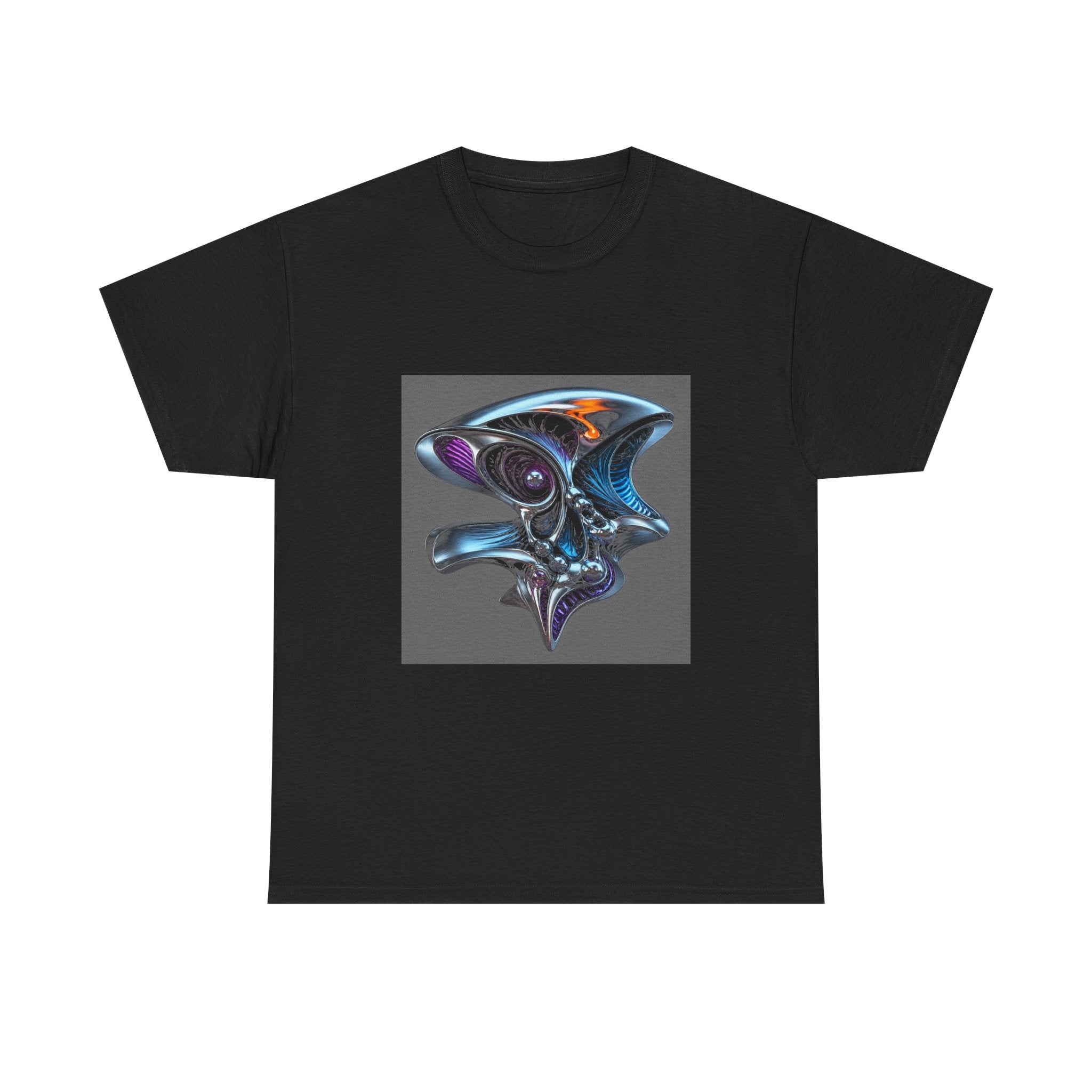 Anatomy of a Mirror KOSVYRE graphic tee product mockup, front view