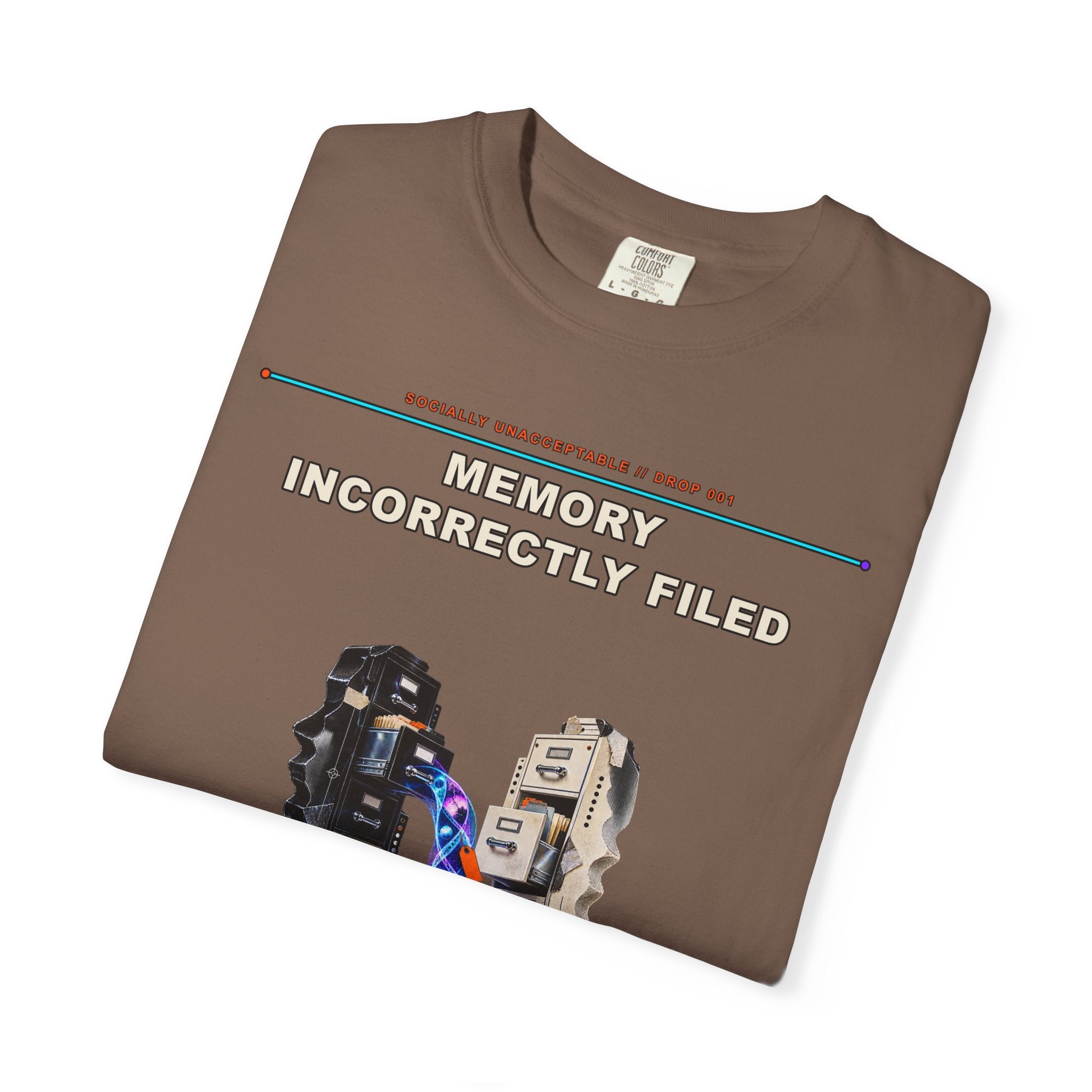 Memory Incorrectly Filed graphic tee by KOSVYRE in Espresso, other product view 1