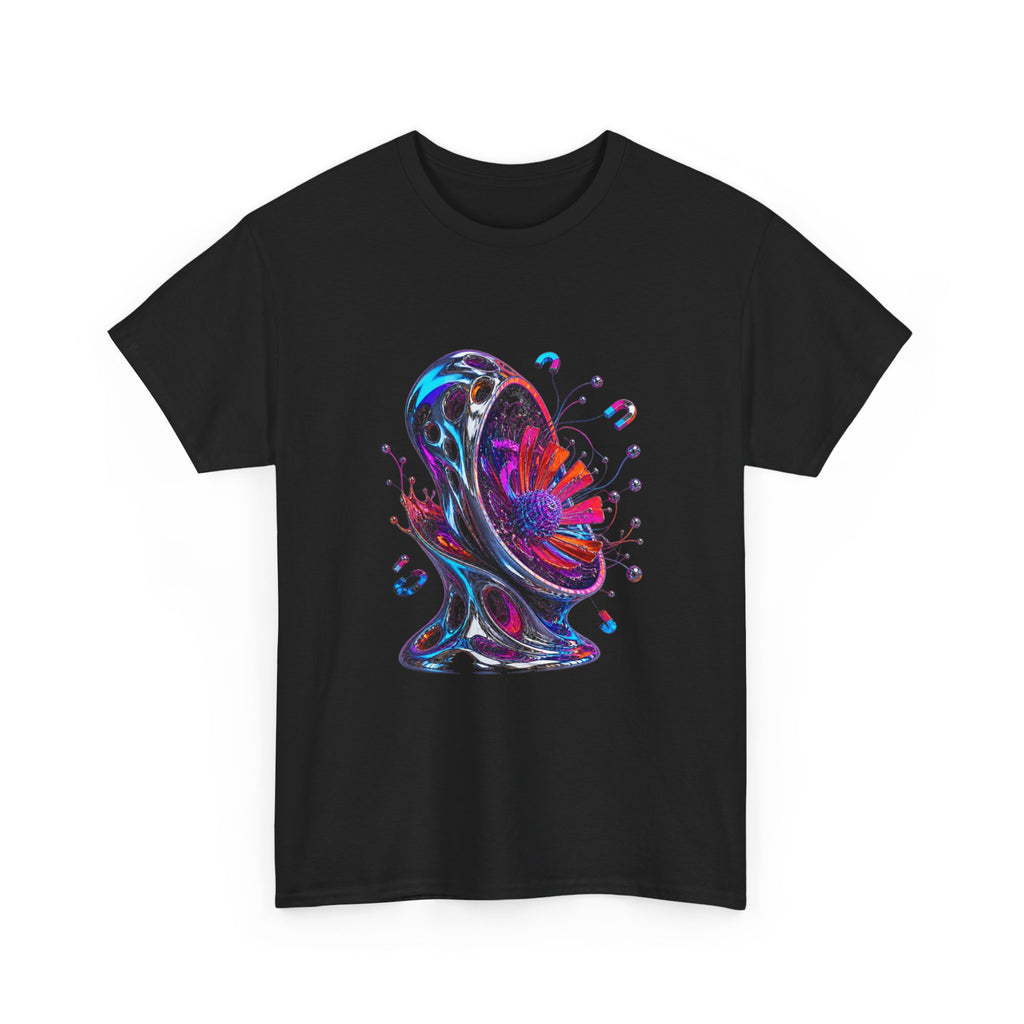 Magnetic Bloom Vessel KOSVYRE graphic tee product mockup, alternate front view