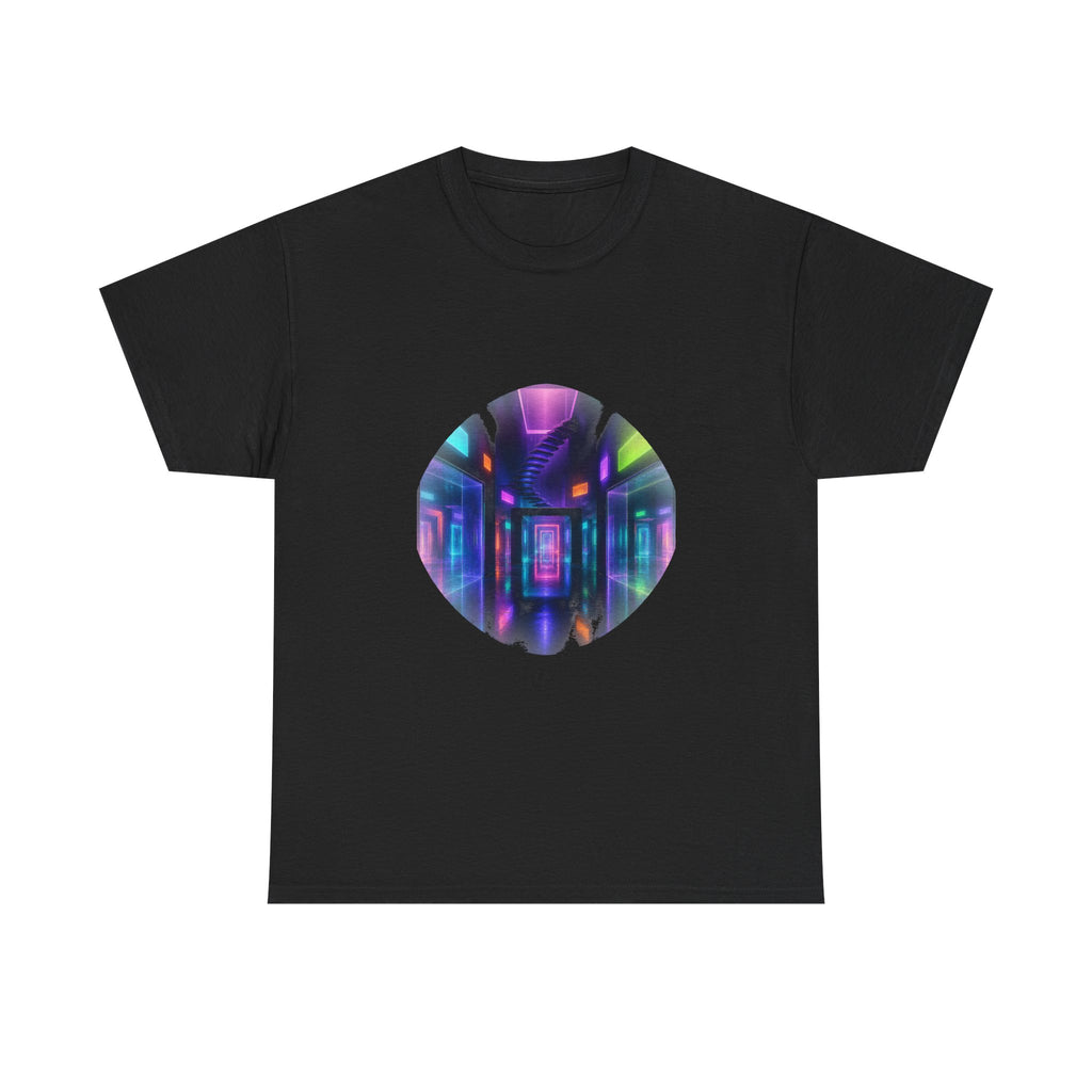 Afterimage Arcade KOSVYRE graphic tee product mockup, front view