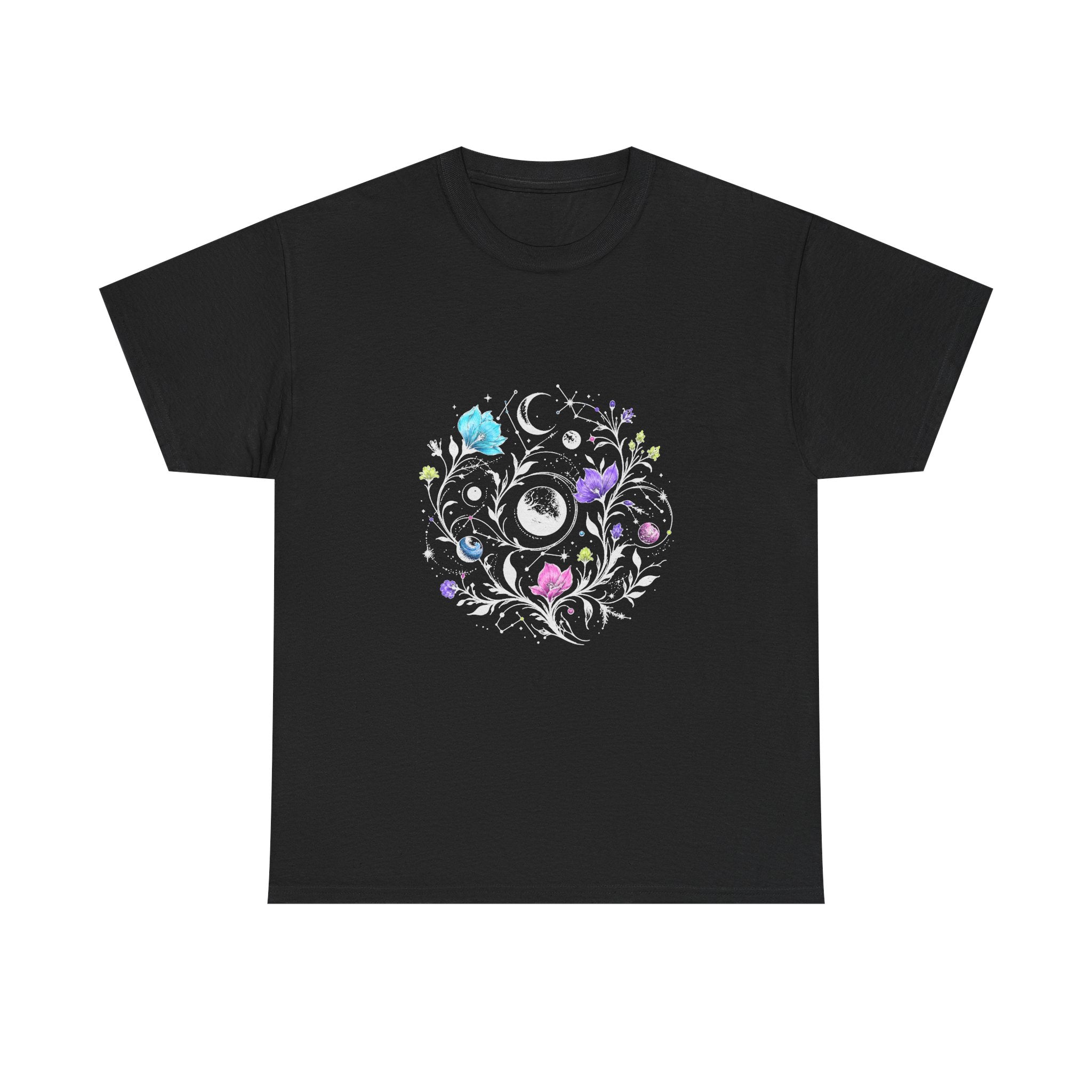 Astral Ink Garden KOSVYRE graphic tee product mockup, front view