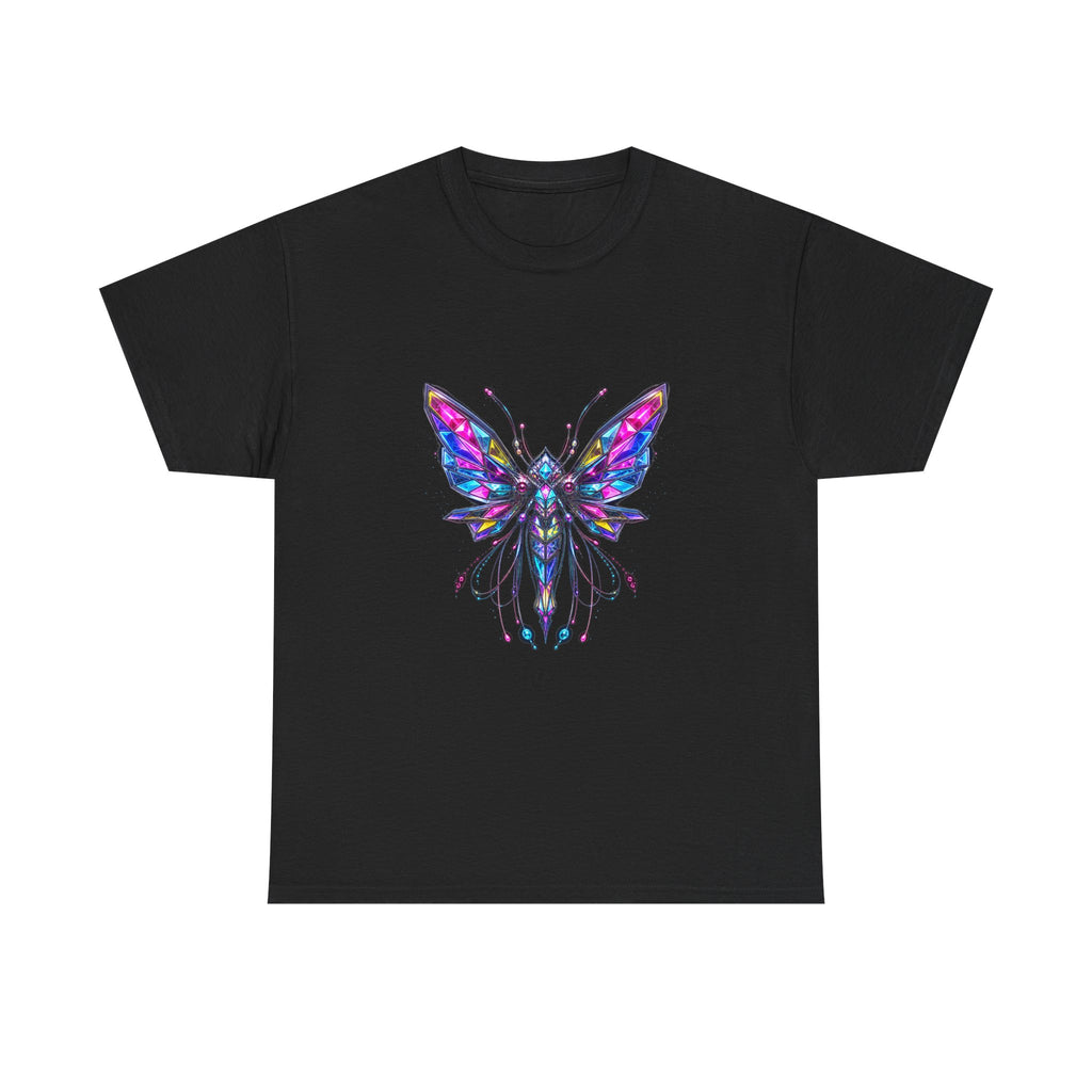 Prism Moth Relay KOSVYRE graphic tee product mockup, front view
