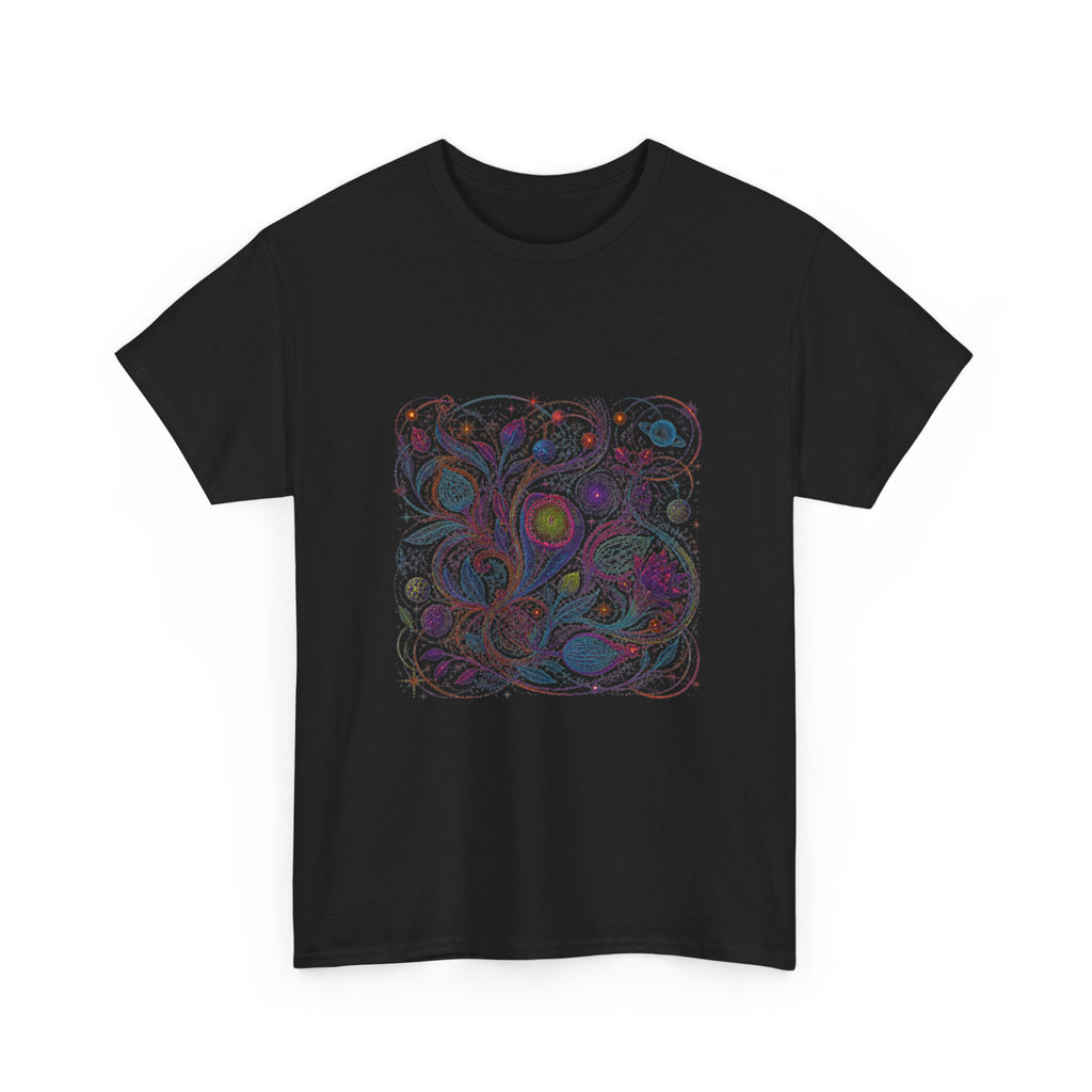 Astral Ink Tangle KOSVYRE graphic tee product mockup, detail view