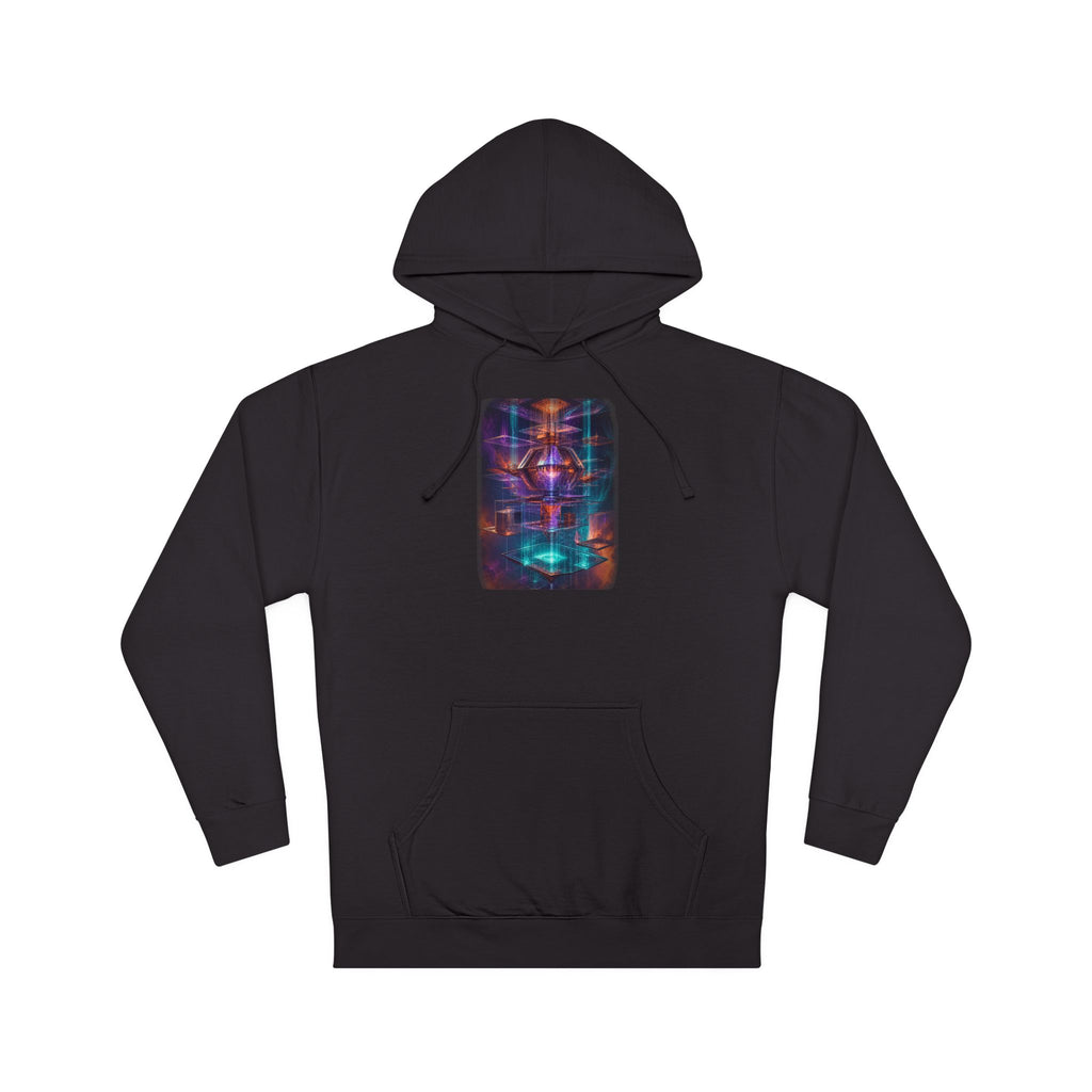 Impossible Rain Processor original KOSVYRE design on a black hoodie, product gallery view 7