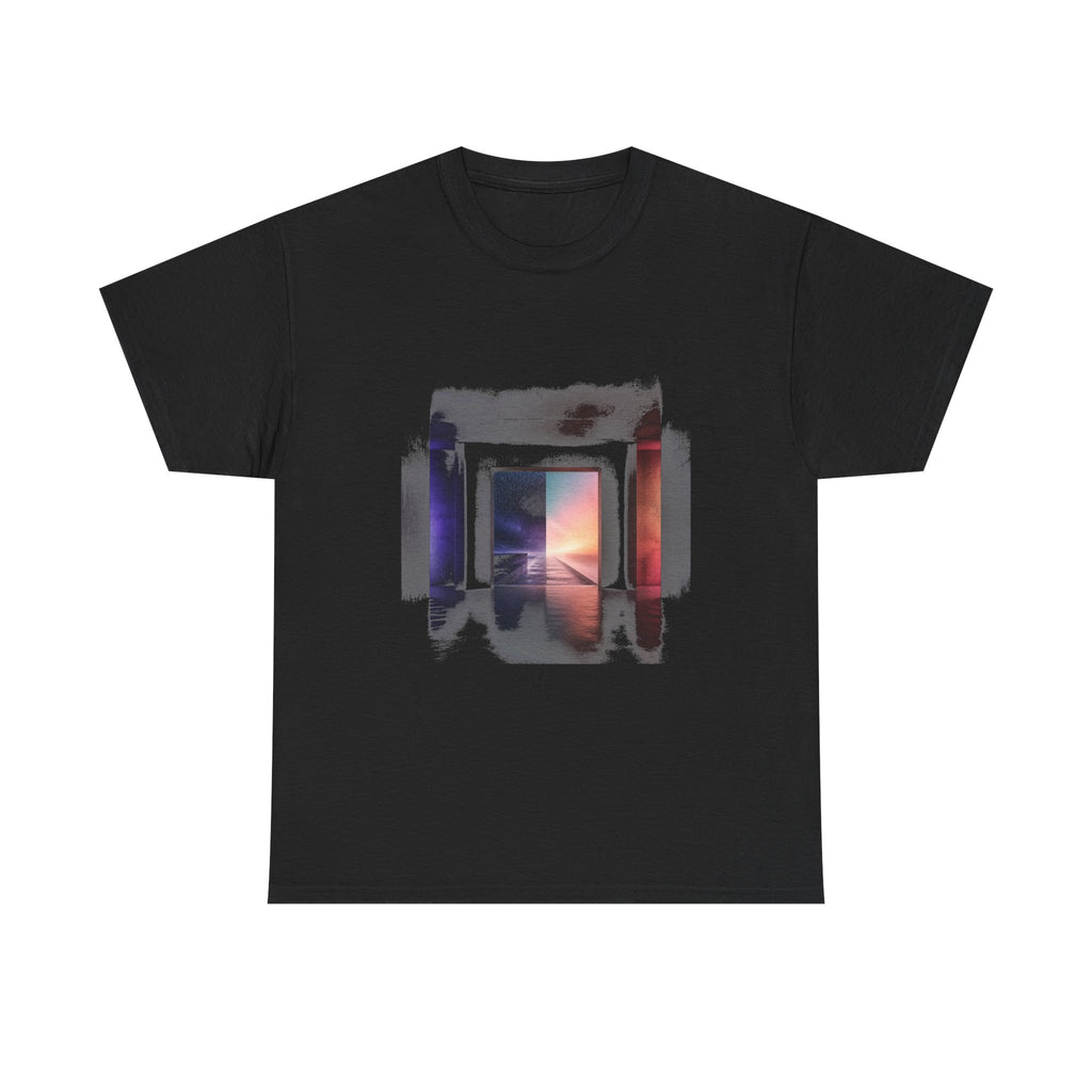 Empty Room Weather KOSVYRE graphic tee product mockup, front view