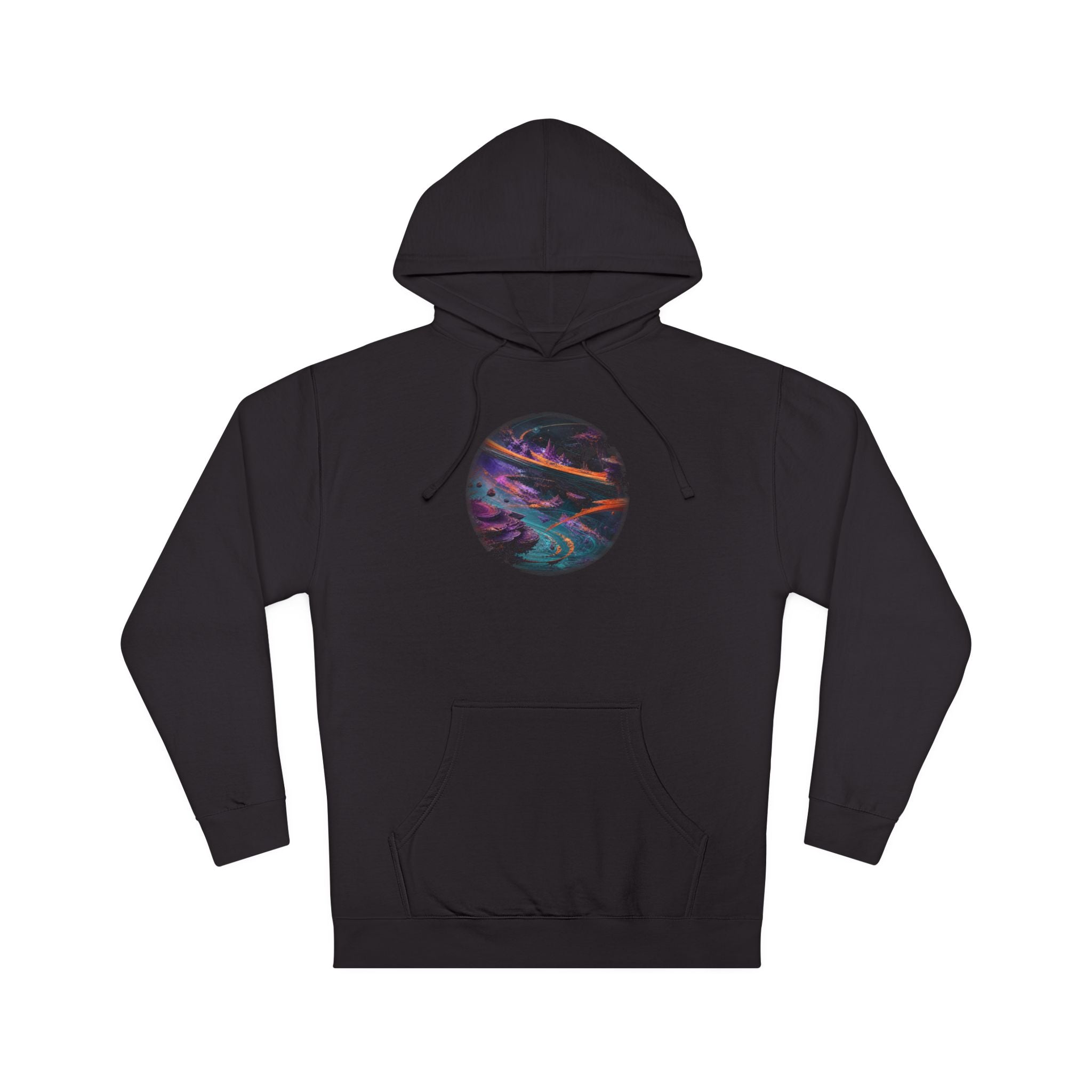 Vermilion Orbital Reef — Psychedelic Hoodie