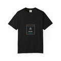 Department of Unlicensed Consciousness garment-dyed graphic tee by KOSVYRE in Black, front view