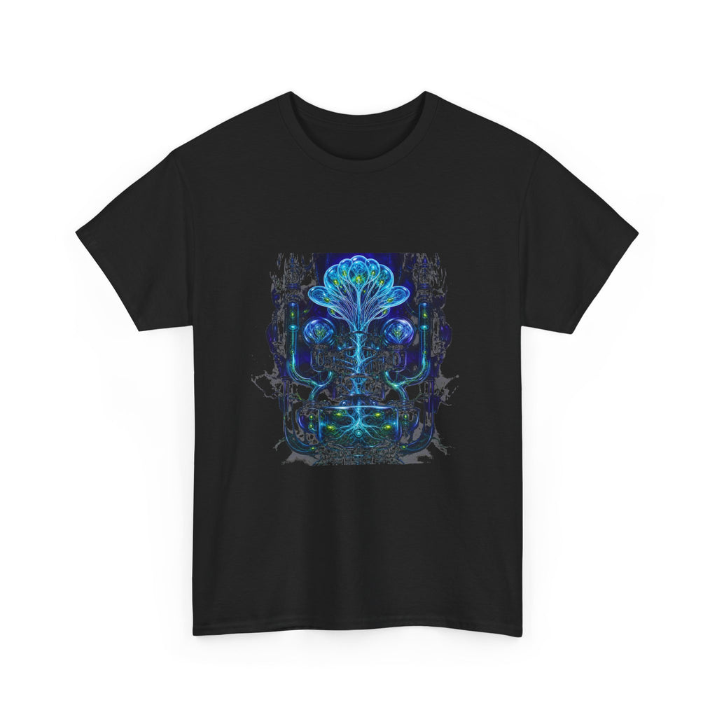 Glassroot Engine KOSVYRE graphic tee product mockup, detail view