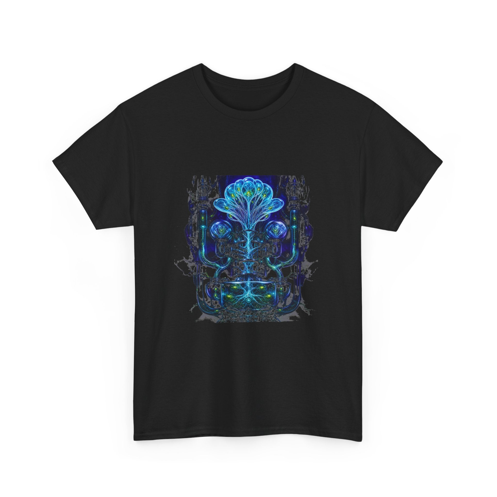 Glassroot Engine KOSVYRE graphic tee product mockup, detail view