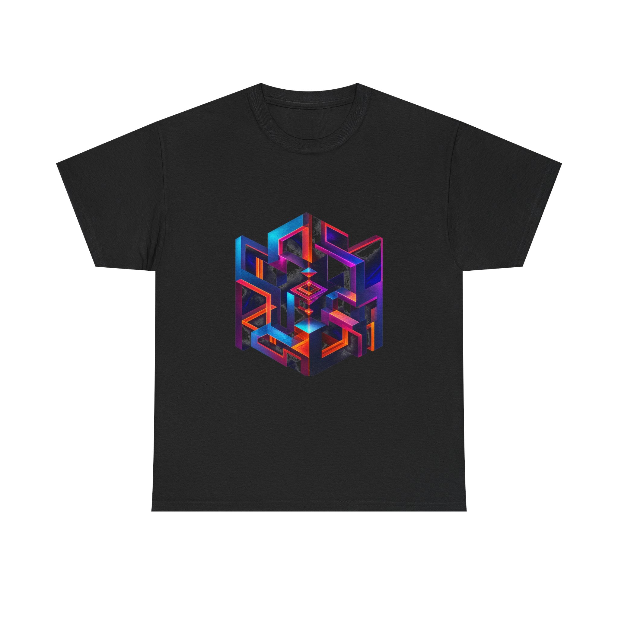 Negative Space Oracle KOSVYRE graphic tee product mockup, front view