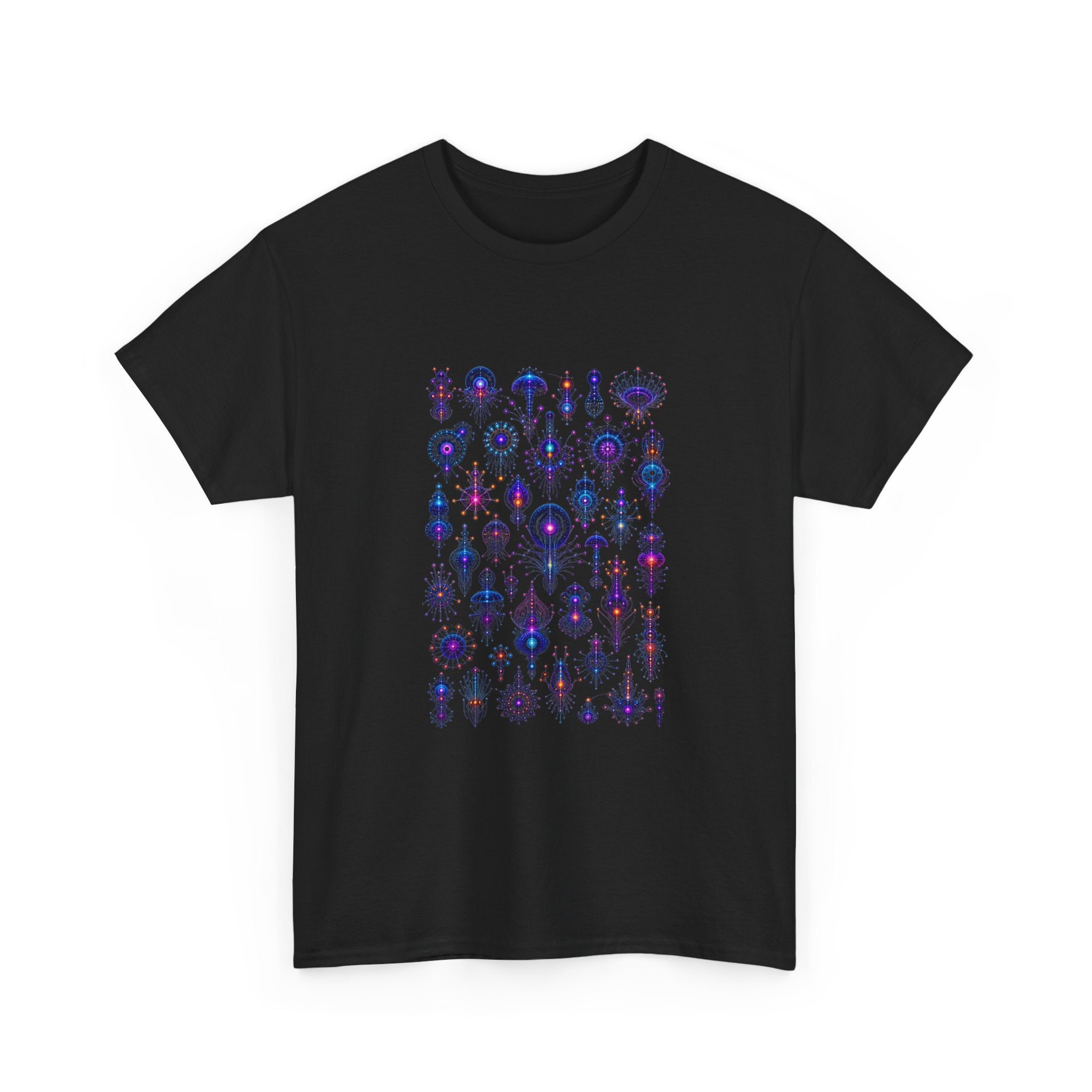 Deep Signal Menagerie KOSVYRE graphic tee product mockup, alternate front view