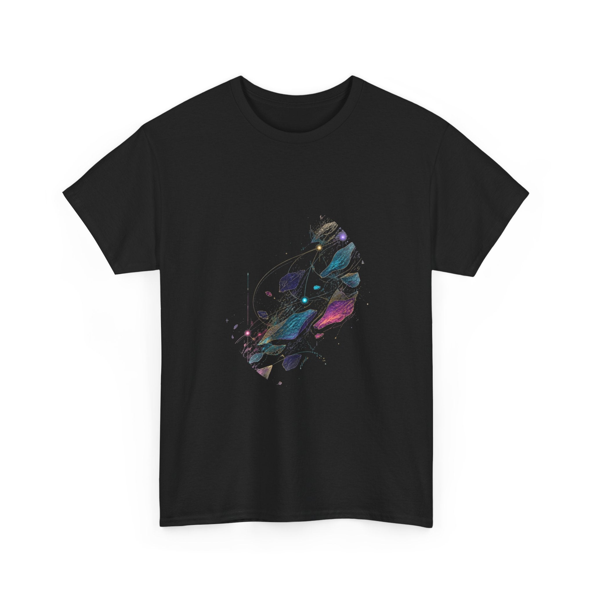Celestial Drift Tapestry KOSVYRE graphic tee product mockup, alternate front view