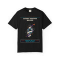 Cosmic Damage Waiver graphic tee by KOSVYRE in Black, front artwork view