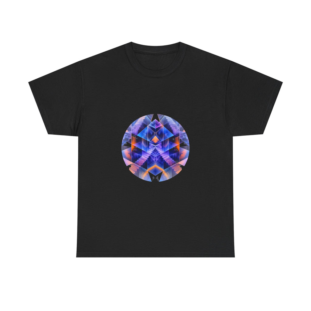 Cyan Monolith Choir KOSVYRE graphic tee product mockup, front view