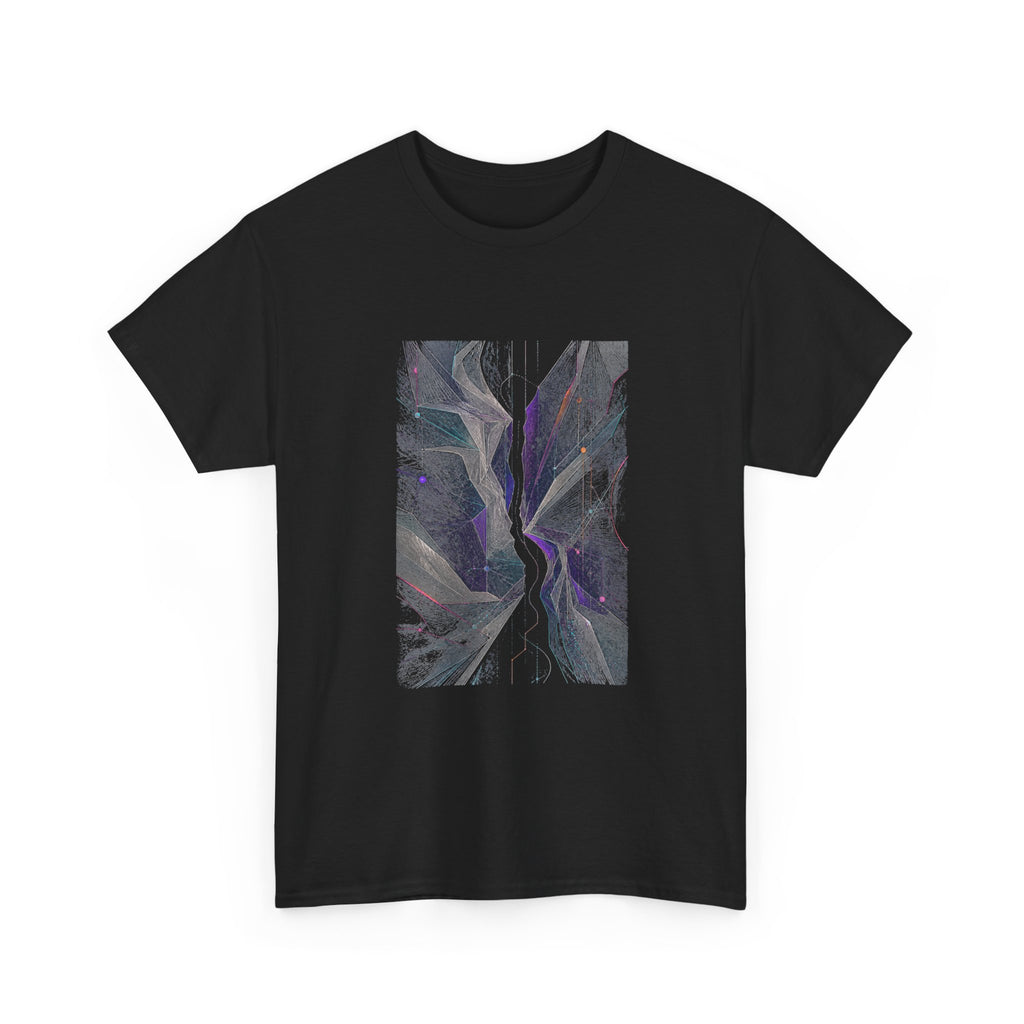 Celestial Fold Choir KOSVYRE graphic tee product mockup, alternate front view