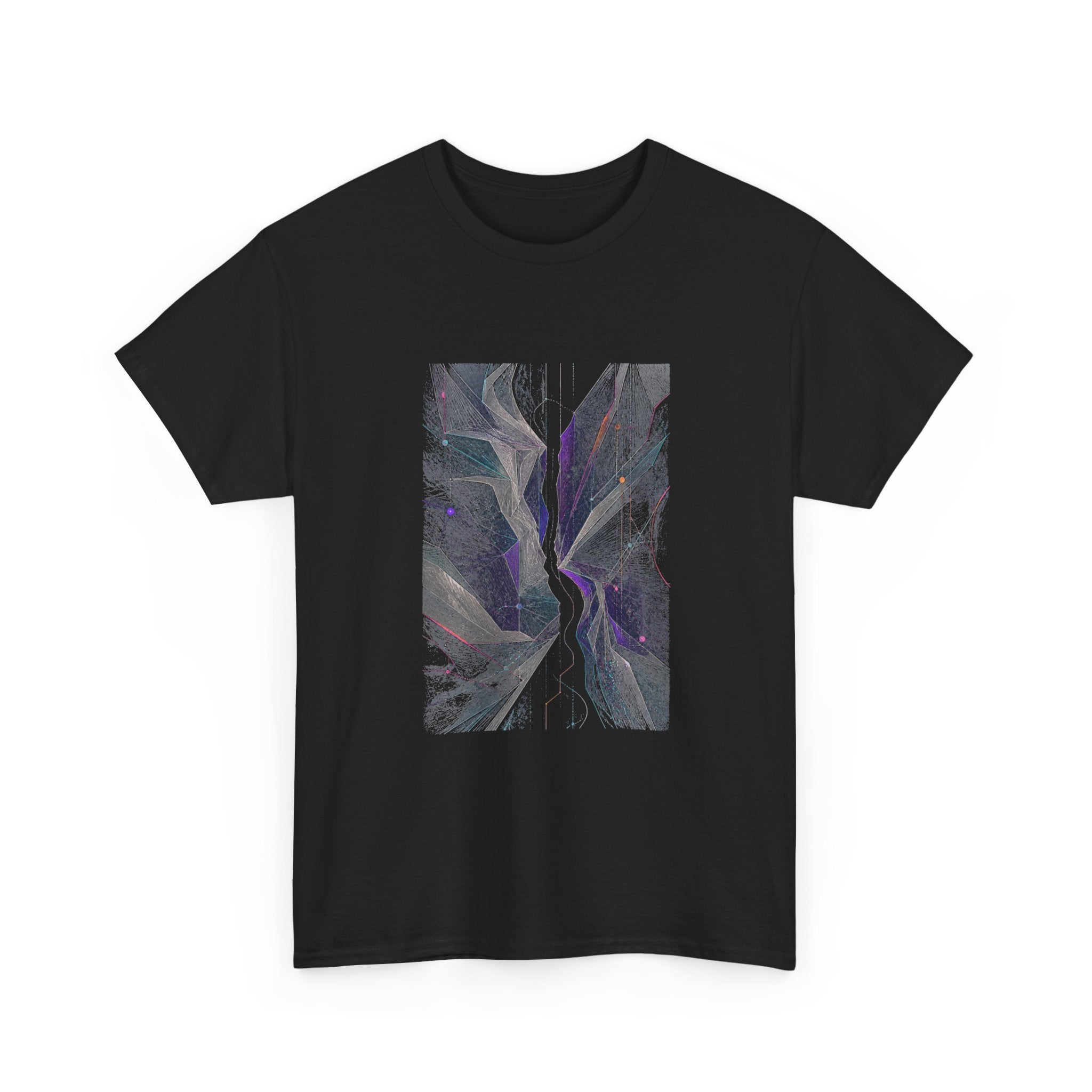 Celestial Fold Choir KOSVYRE graphic tee product mockup, alternate front view