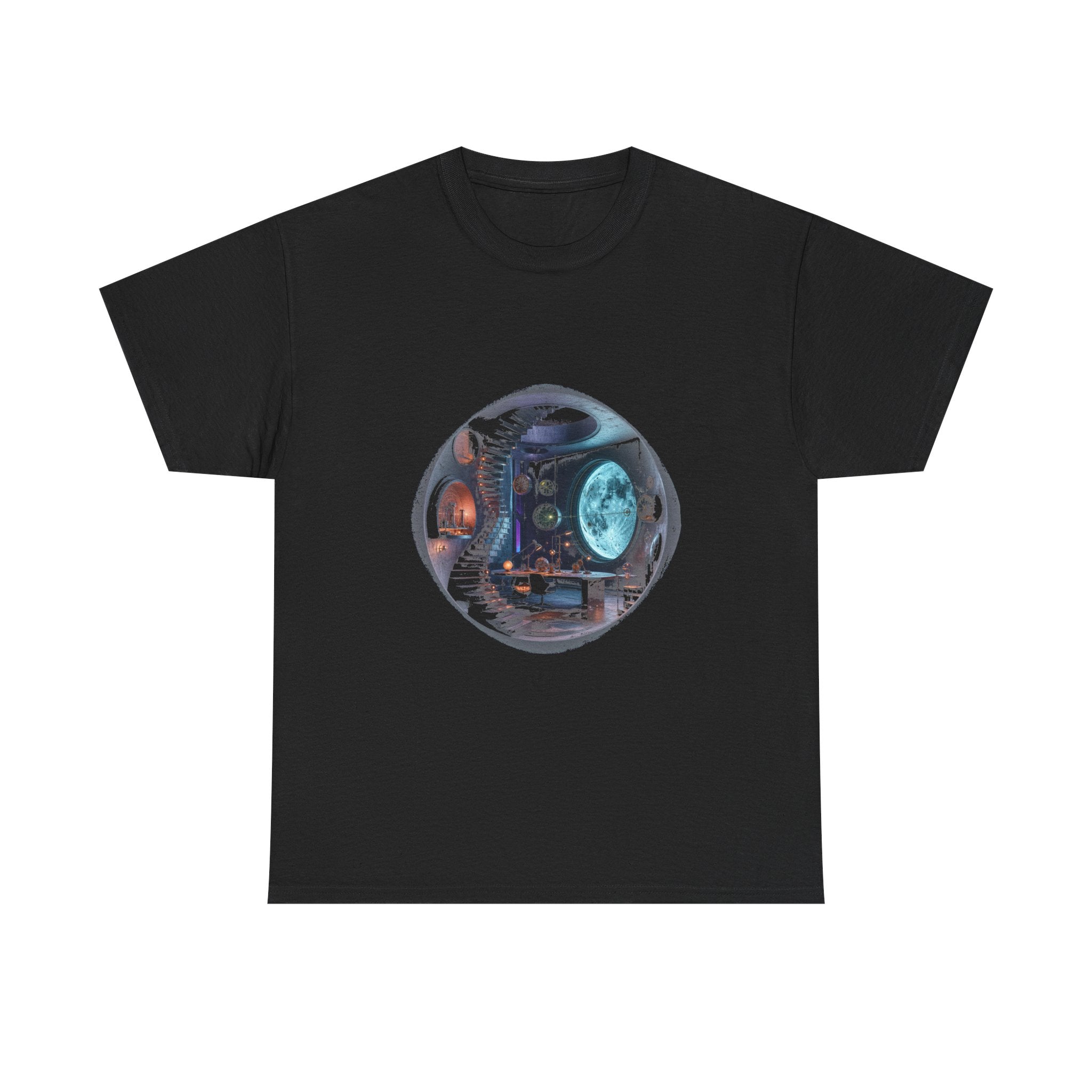 Analog Moon Bureau KOSVYRE graphic tee product mockup, front view