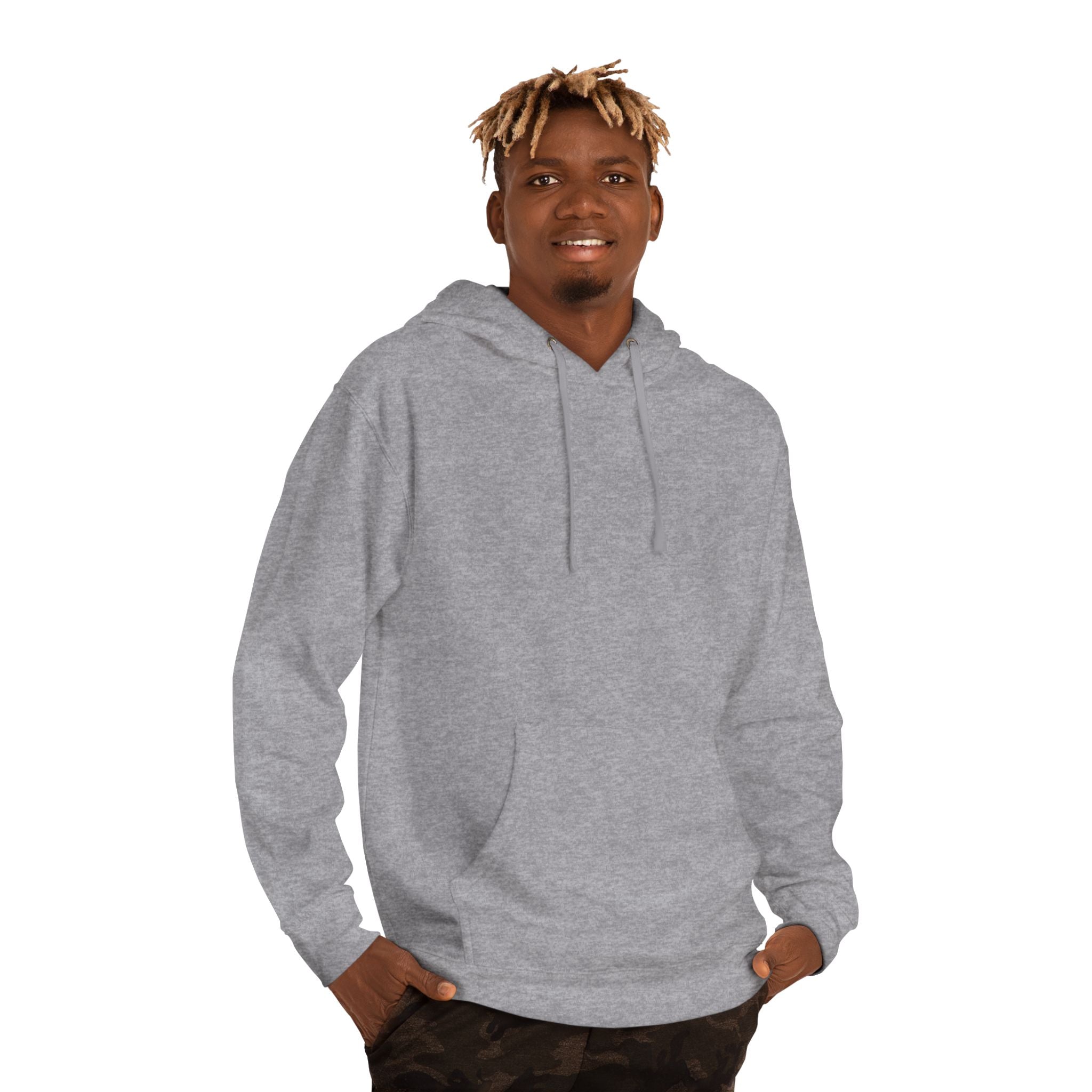 Temporal Contamination Report graphic hoodie by KOSVYRE in Gunmetal Heather, front product view 2