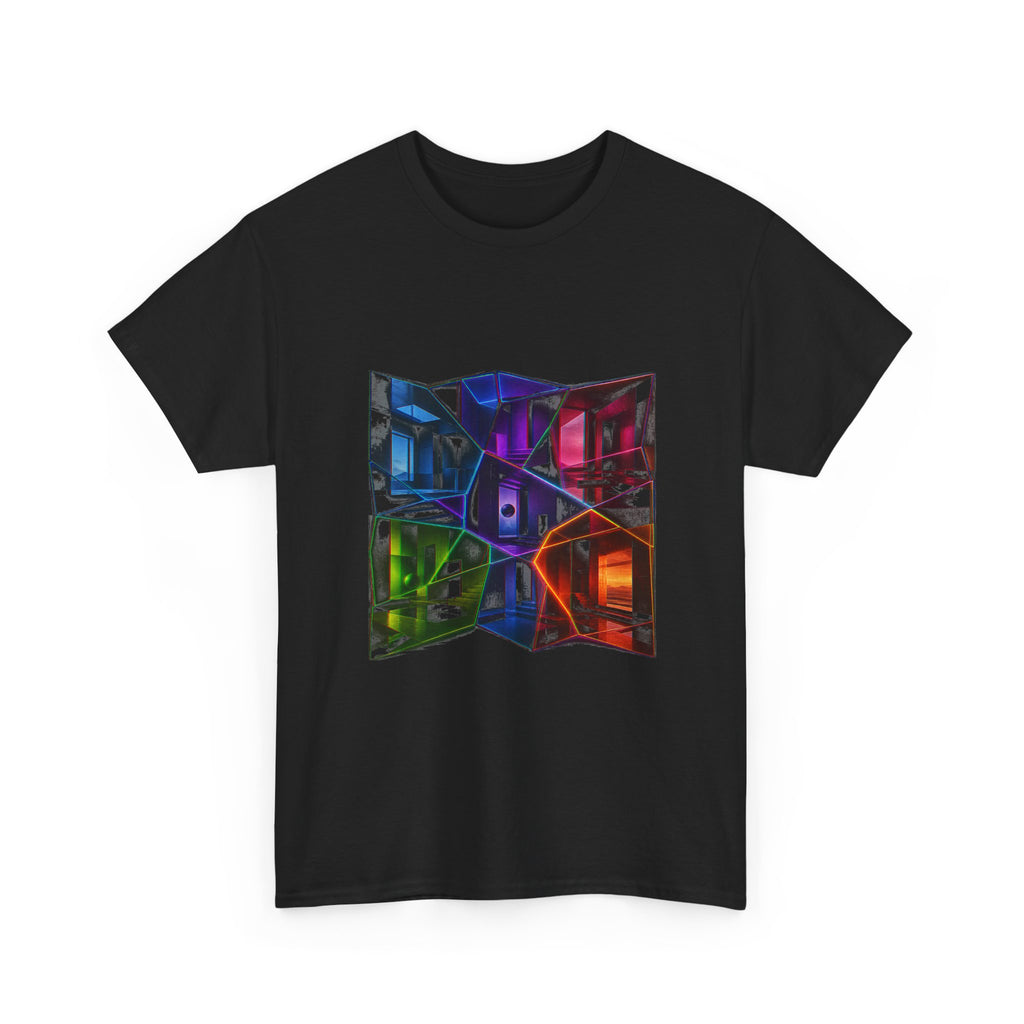 Memory Lattice KOSVYRE graphic tee product mockup, detail view