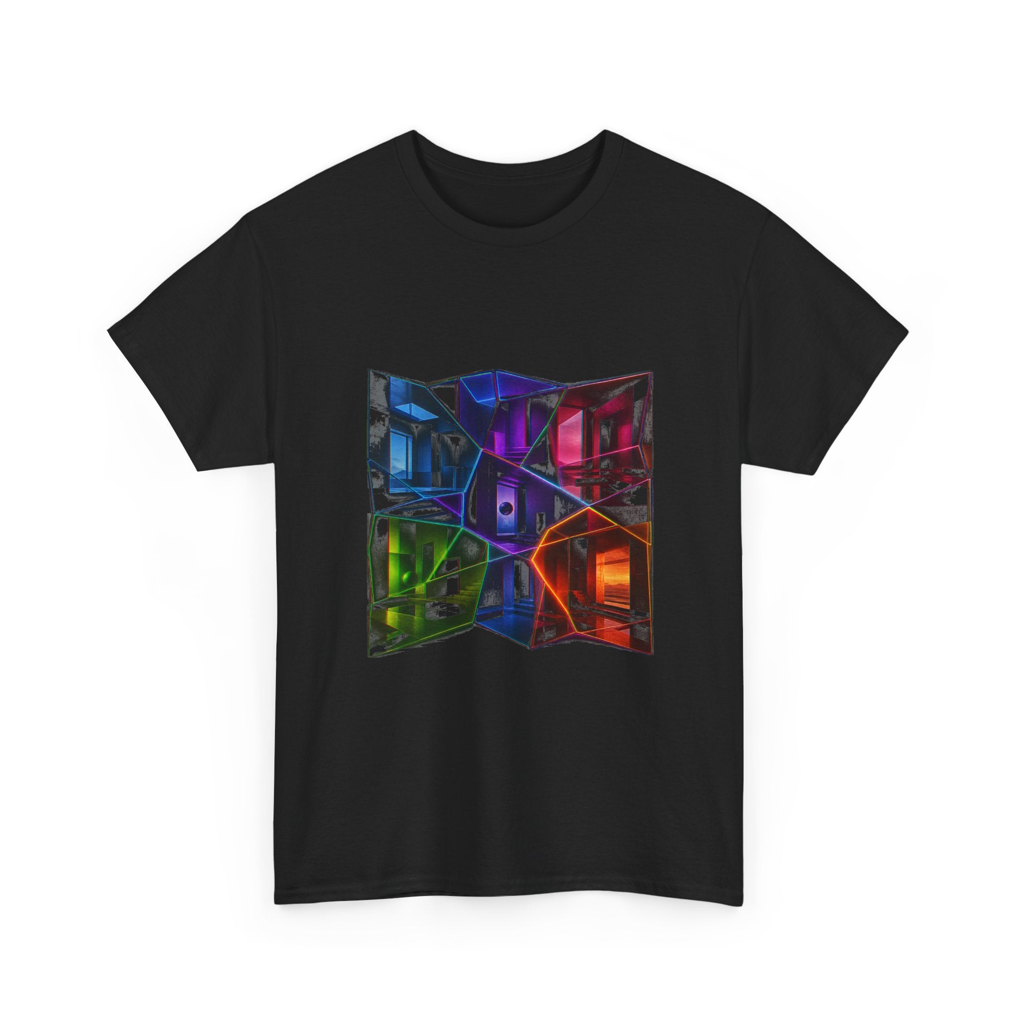 Memory Lattice KOSVYRE graphic tee product mockup, detail view