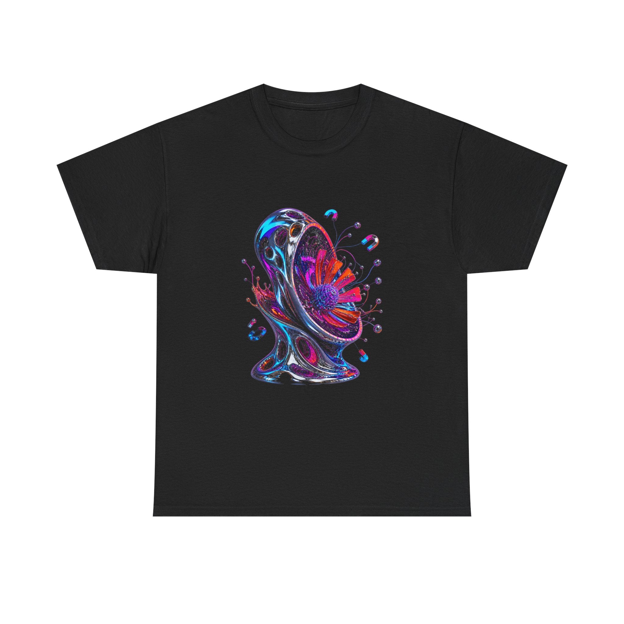 Magnetic Bloom Vessel KOSVYRE graphic tee product mockup, front view