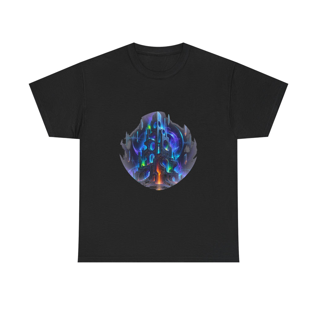 Polyphonic Monolith KOSVYRE graphic tee product mockup, front view