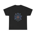 Asterism Engine KOSVYRE graphic tee product mockup, front view