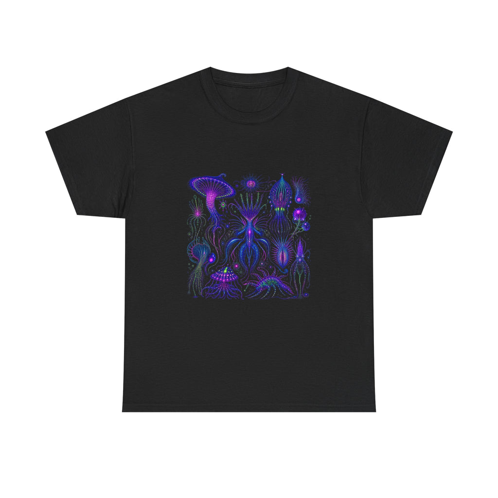 Ultraviolet Menagerie KOSVYRE graphic tee product mockup, front view